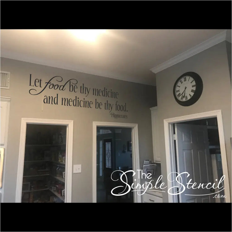 Let Food Be Thy Medicine... Hippocrates Wall Quote Decal For Kitchen