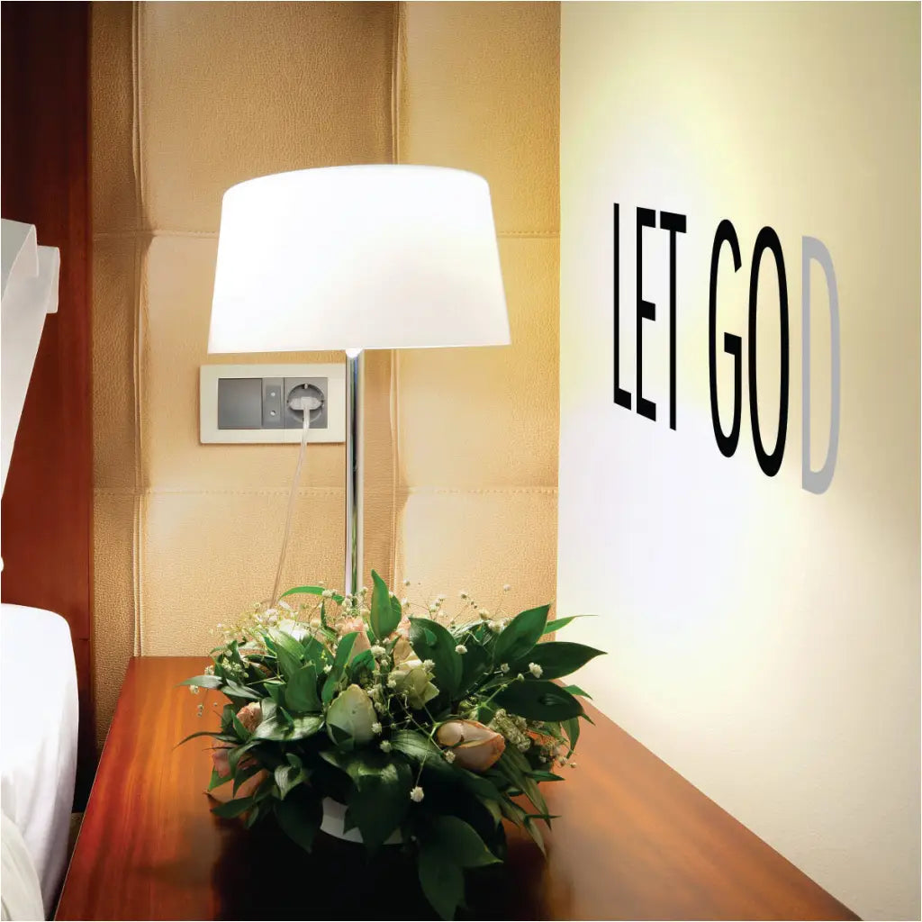 Let Go Let God | Large Wall Decal Stencil Decor | AA Inspired Wall 
