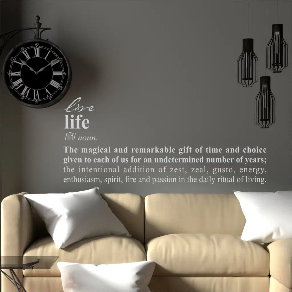 Live Life | Definition Wall Decal Home Decor