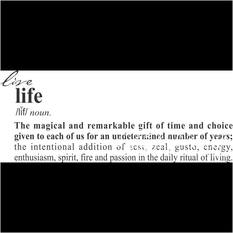 Live Life | Definition Wall Decal Home Decor