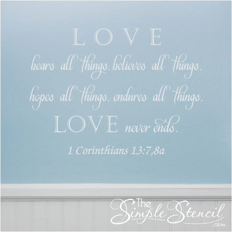 Christian home inspiration: Bible verse decal serving as a daily source of encouragement in the home. Scripture decals by The Simple Stencil