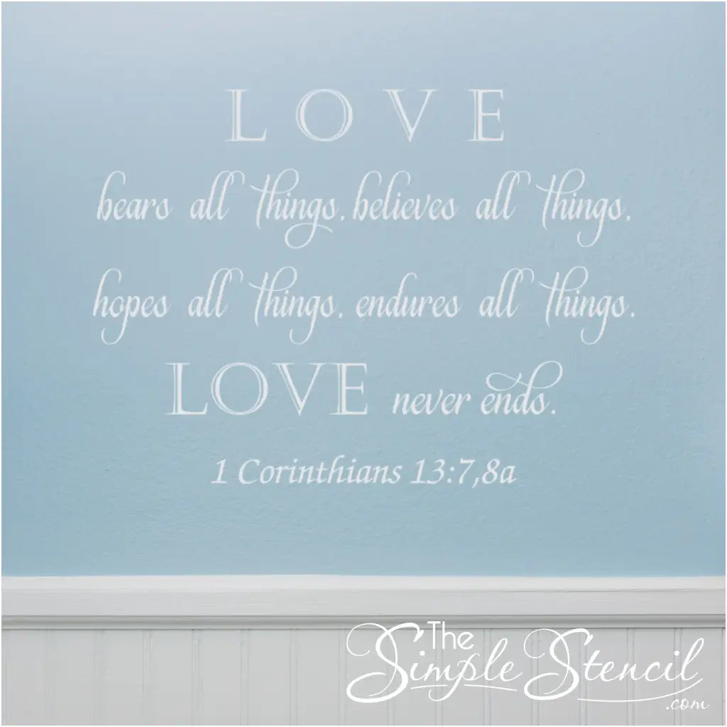 Christian home inspiration: Bible verse decal serving as a daily source of encouragement in the home. Scripture decals by The Simple Stencil