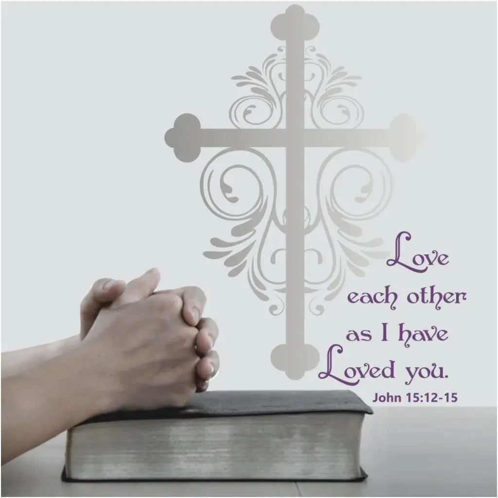 Love Each Other As I Have Loved You | John 15 Wall Art With Easter Cross
