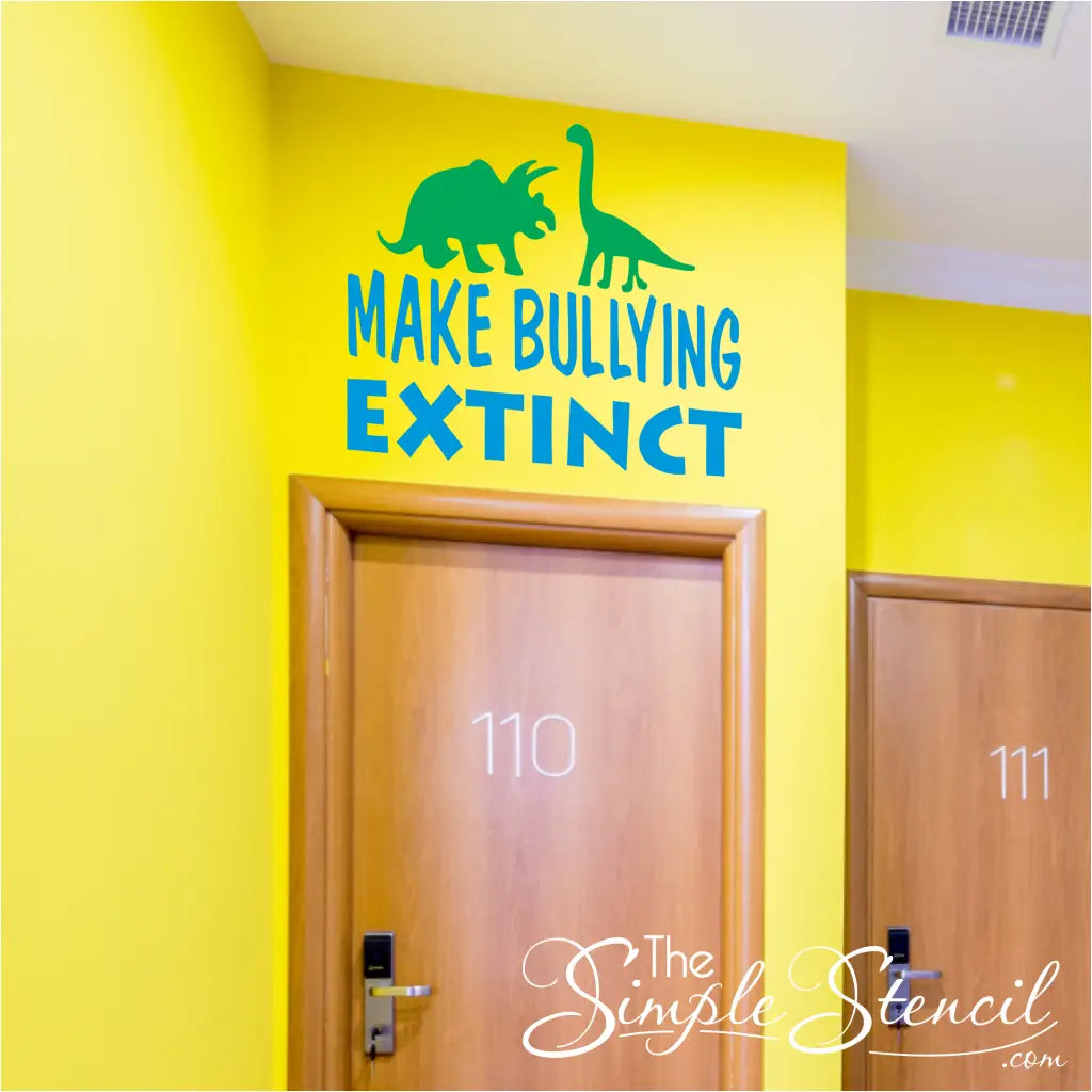 Make Bullying Extinct Dinosaur Wall Decal for Kids