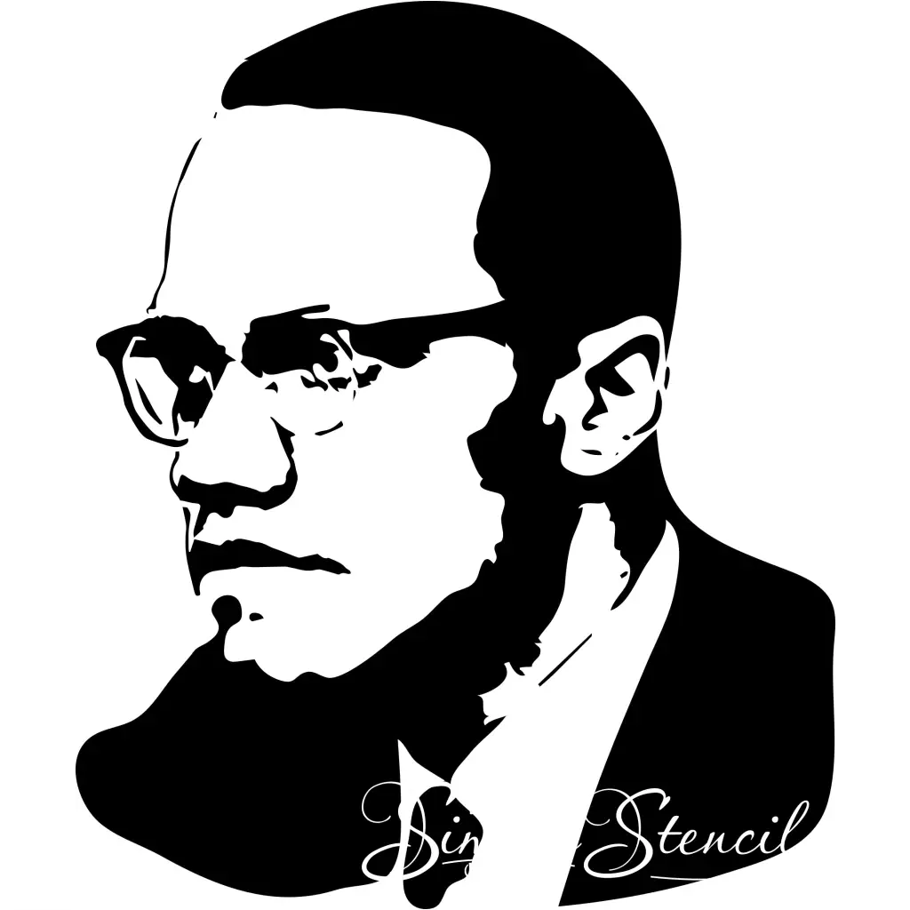 Large Malcolm X vinyl wall decal - Silhouette of Malcolm X for an easy display in school history classrooms or during black history month events.