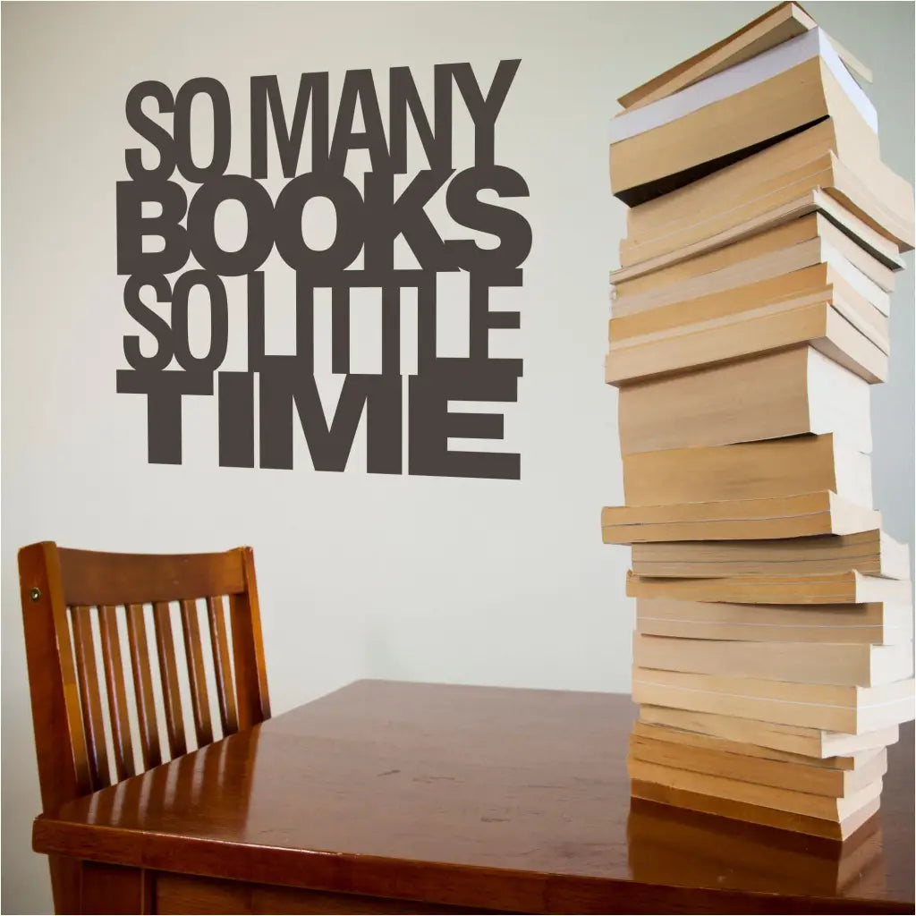 So Many Books Little Time | Reading Wall Quote