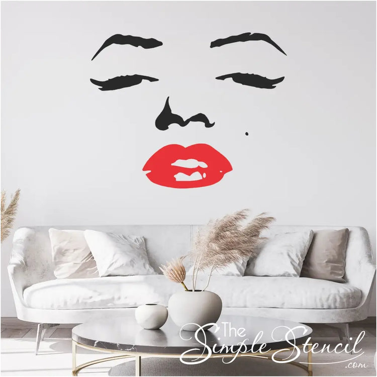 Transform your room with a large Marilyn Monroe wall decal, capturing her timeless beauty. By TheSimpleStencil.com