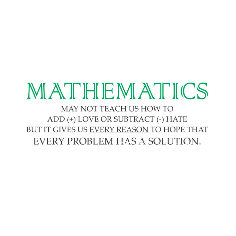 Mathematics Solving Problems Quote | Inspirational Sign For School Math Classroom