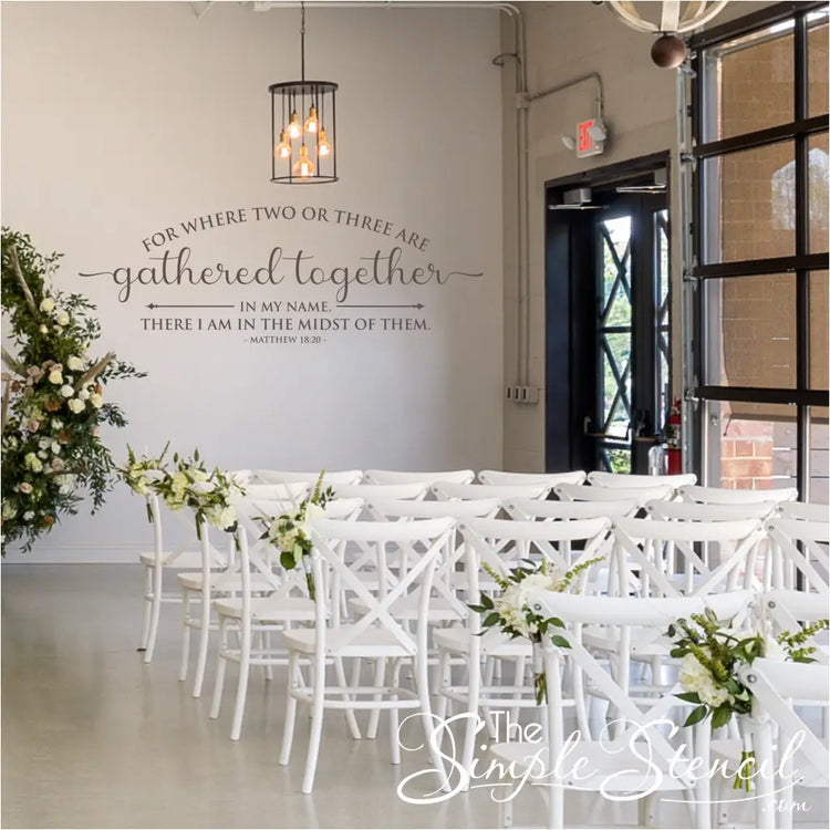 Bible verse decal for church dining hall