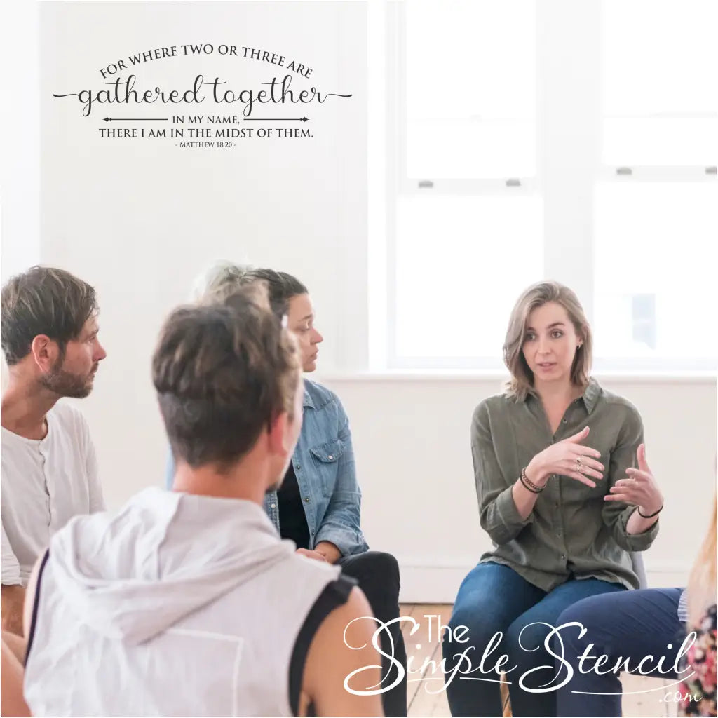 Matthew 18:20 wall decal for church