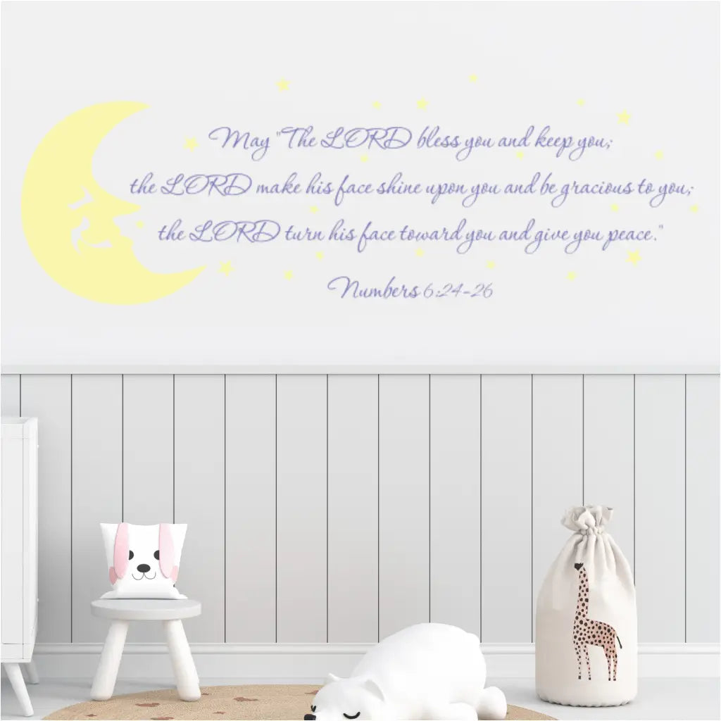 May The Lord Bless You Numbers 6:24 With Moon And Stars