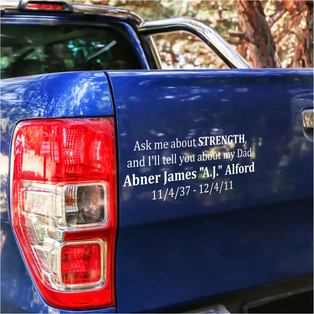 Memorial Remembrance Car Decal