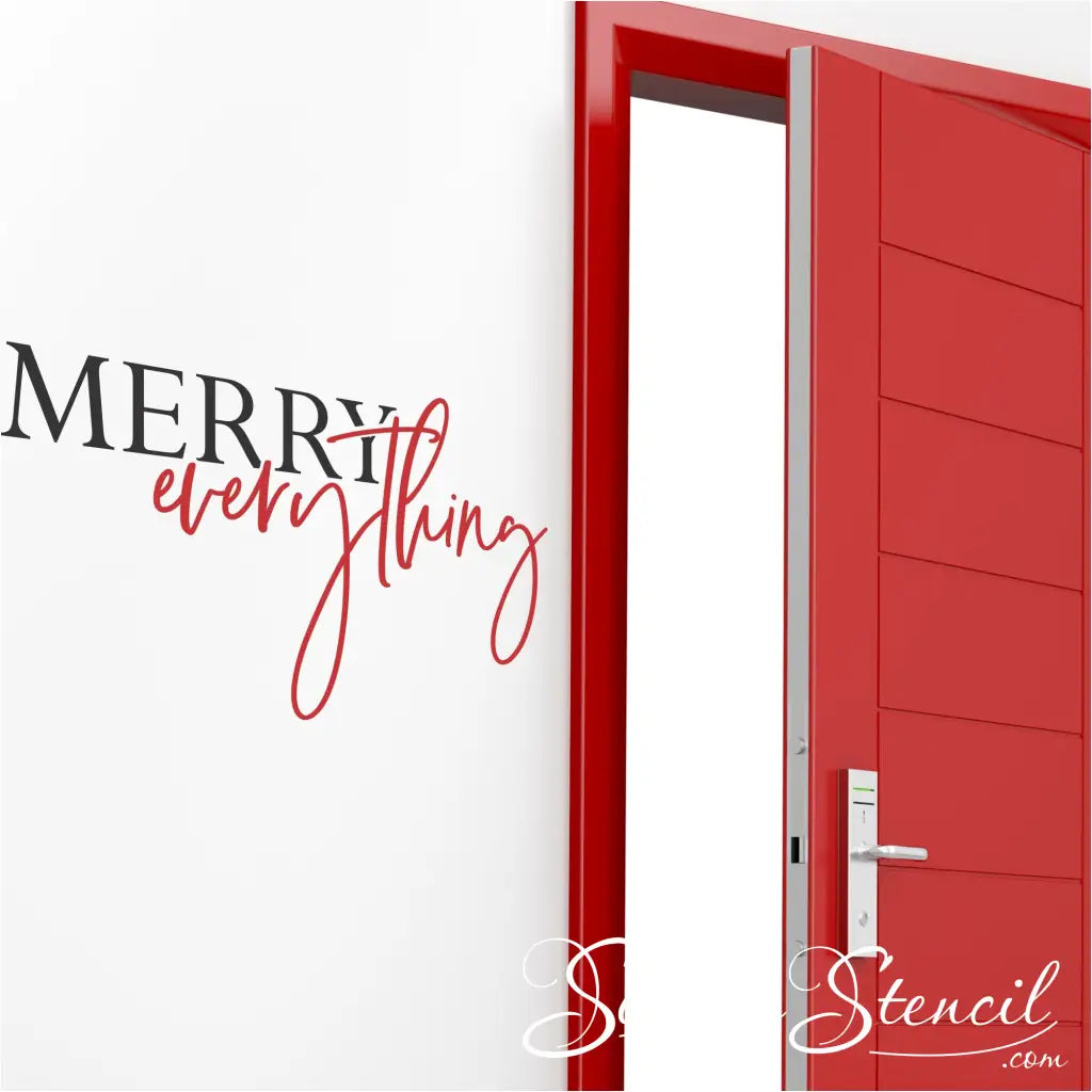 Merry Everything Christmas Decal | Removable Holiday Wall Sticker