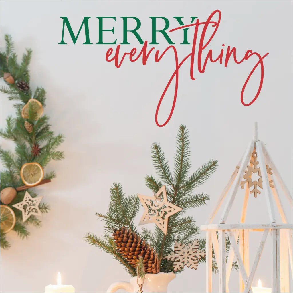 Merry Everything Christmas Decal | Removable Holiday Wall Sticker