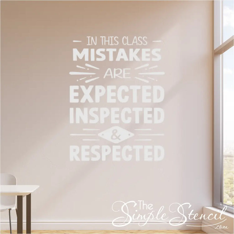 Image of the decal in various sizes and colors: Customizable options to match your decor. - Shown in white against a tan wall for a subtle bit of inspiration by The Simple Stencil
