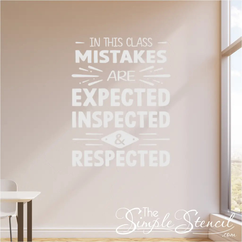 Image of the decal in various sizes and colors: Customizable options to match your decor. - Shown in white against a tan wall for a subtle bit of inspiration by The Simple Stencil
