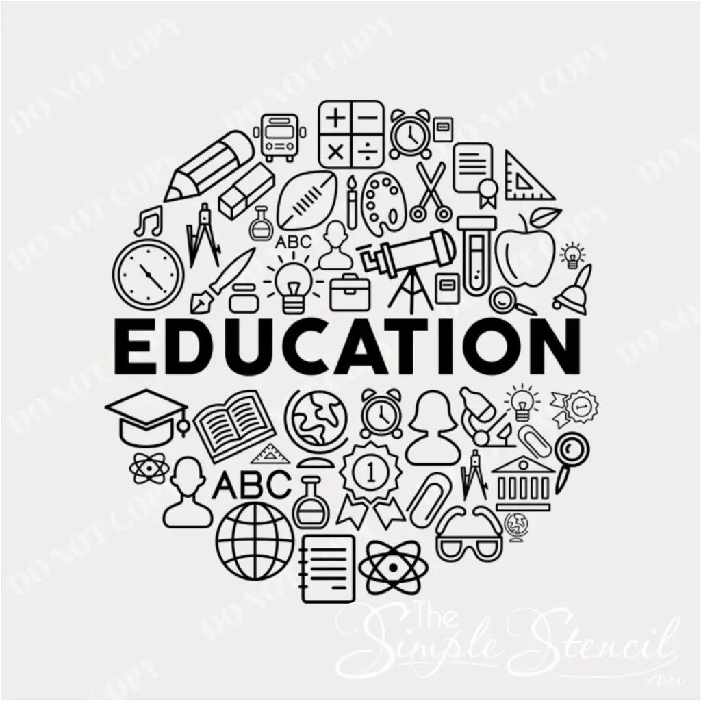 Modern "Education" Circle Wall Decal for Schools