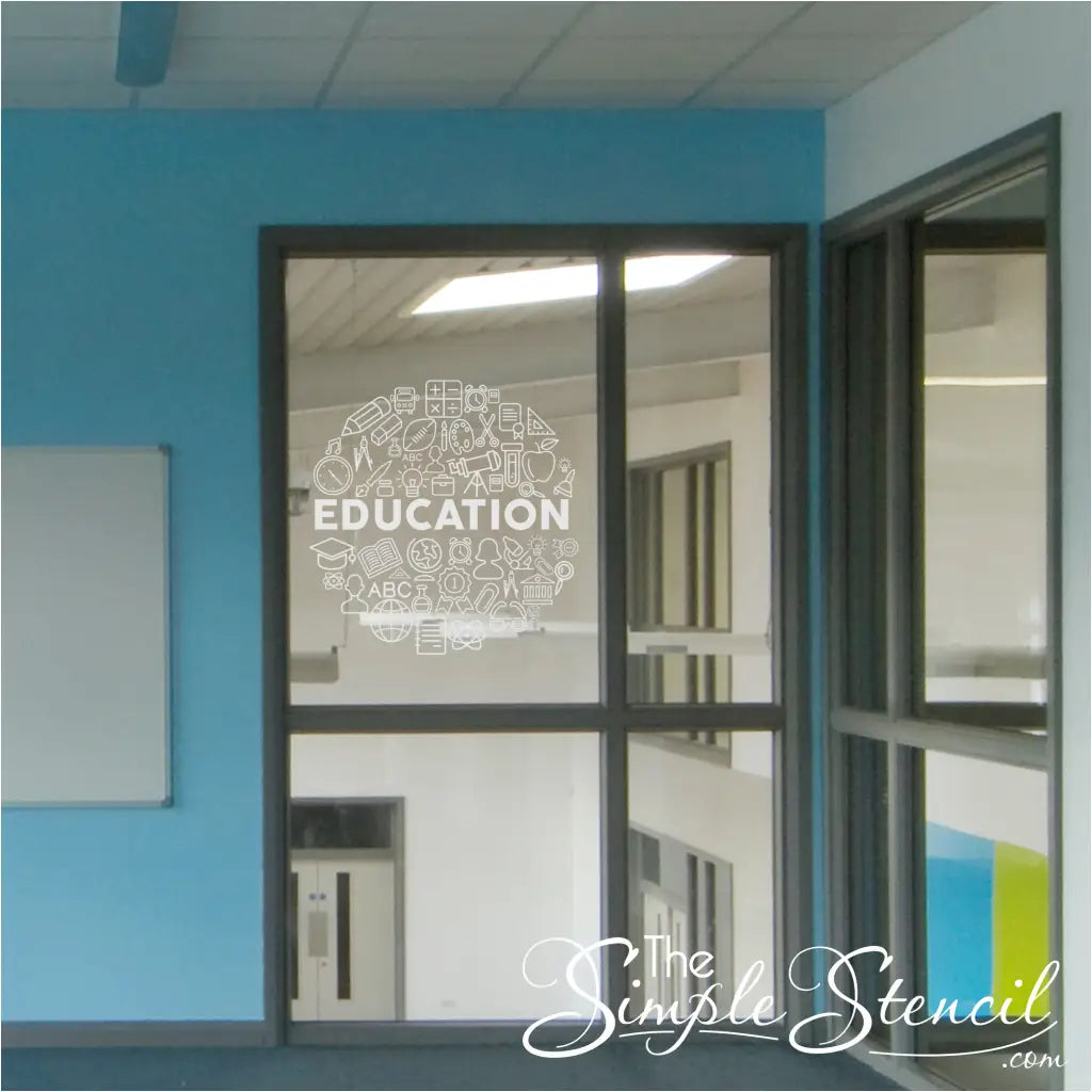 Modern "Education" Circle Wall Decal for Schools