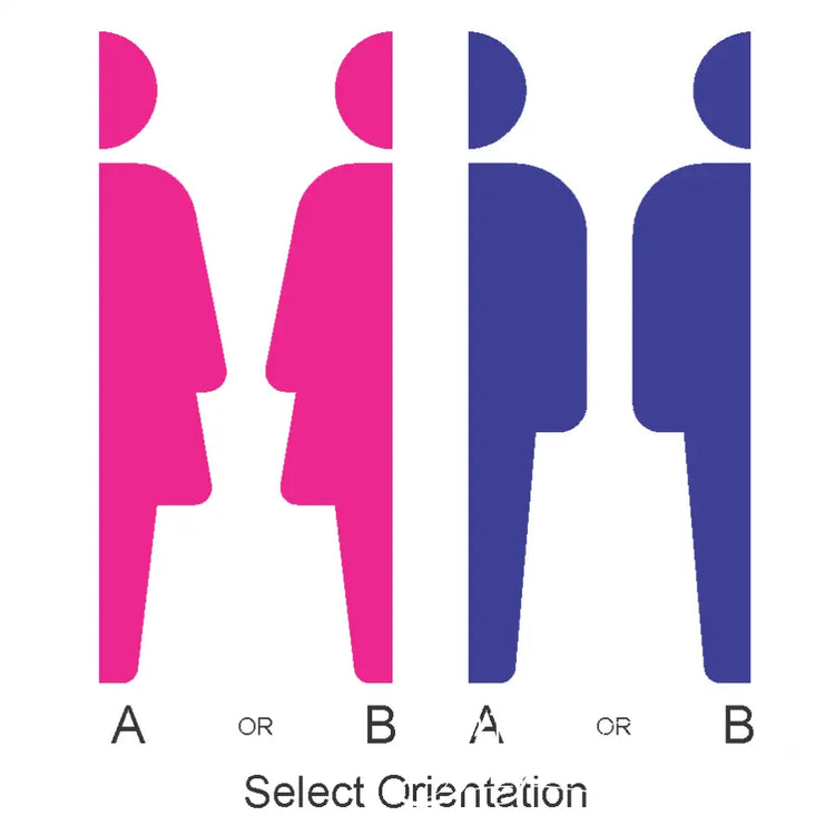 Women/Men Restroom Sign Decals - Customizable in color and direction facing by The Simple Stencil