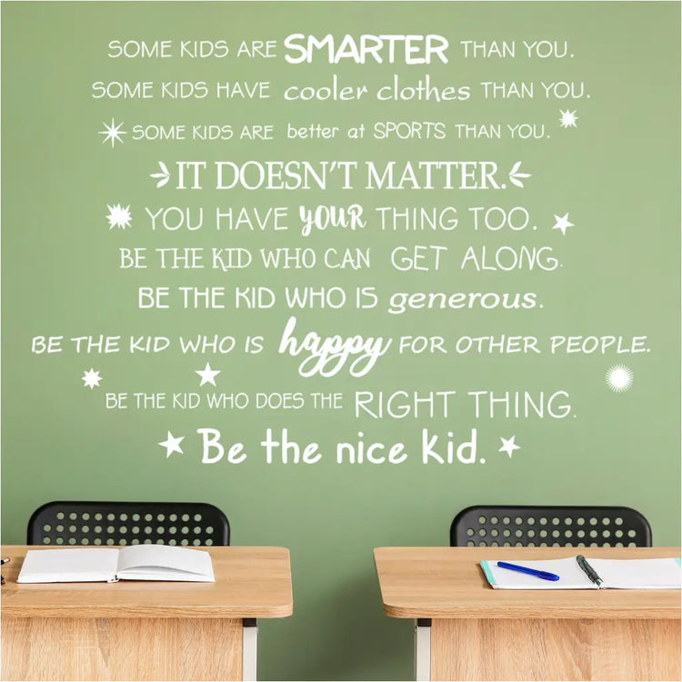 Be The Nice Kid School Wall Decal Mural