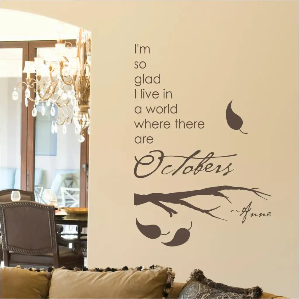 October Quote For Autumn Fall Decorating