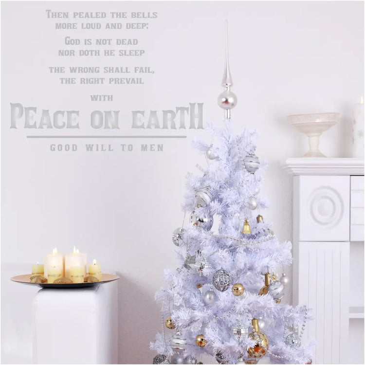 Peace On Earth - Good Will To Men | Beautiful Christmas Wall Decoration to add the beautiful Christmas carol lyrics into your holiday decorating. Reads: Then pealed the bells more loud and deep, God is not dead nor doth he sleep. The wrong shall fail, the right prevail with Peace on Earth, Good Will To Men. 