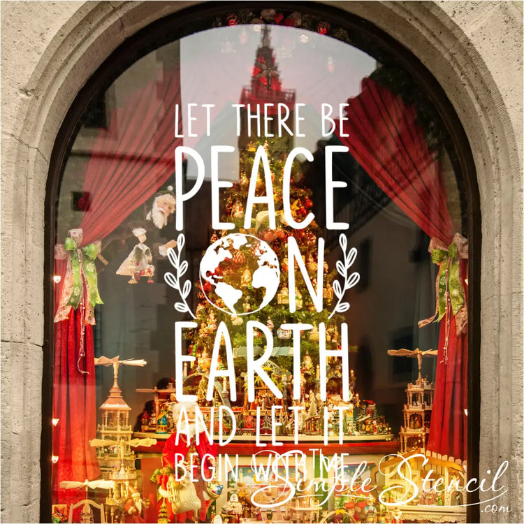 Christmas Wall Decor with "Let there be peace on earth" message for Businesses and store front holiday displays