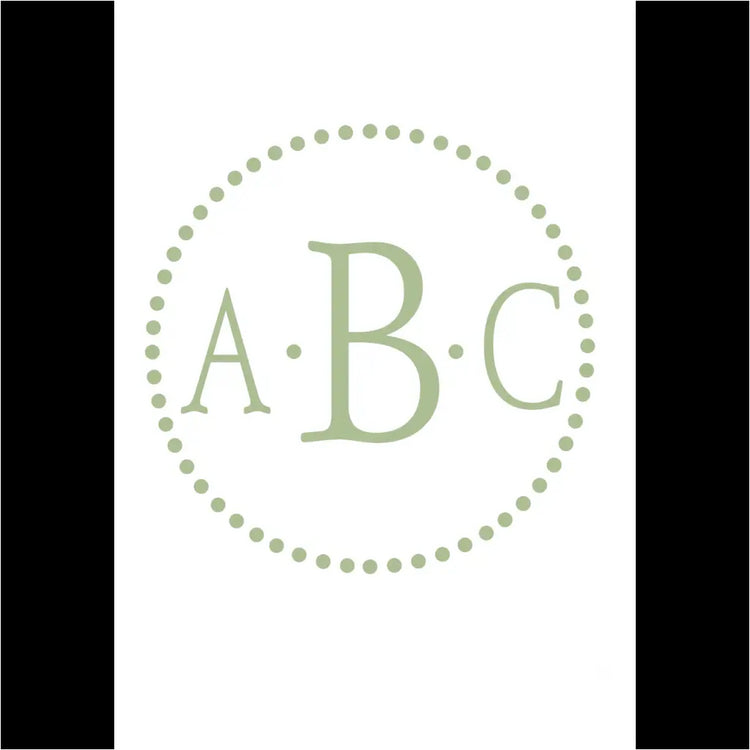 Polka Dot Three Initial Monogram Decal