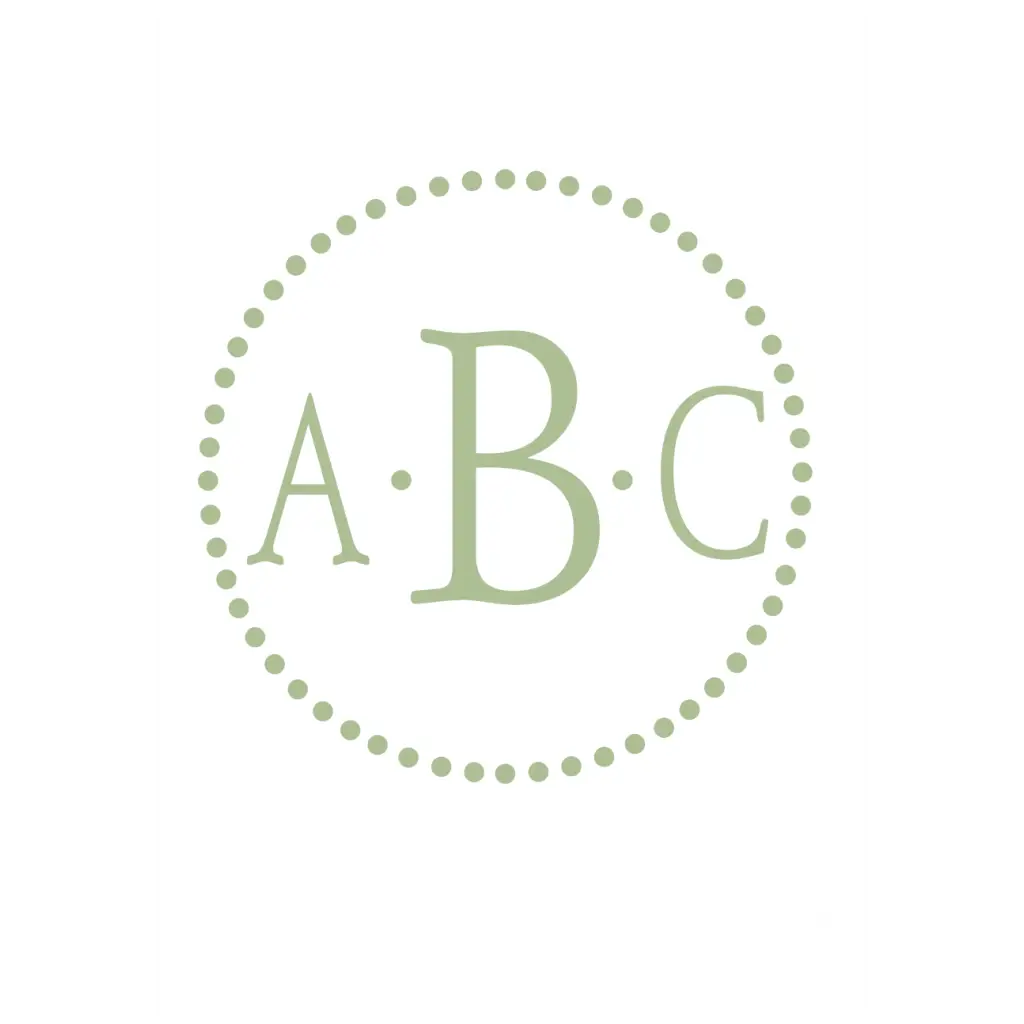 Polka Dot Three Initial Monogram Decal