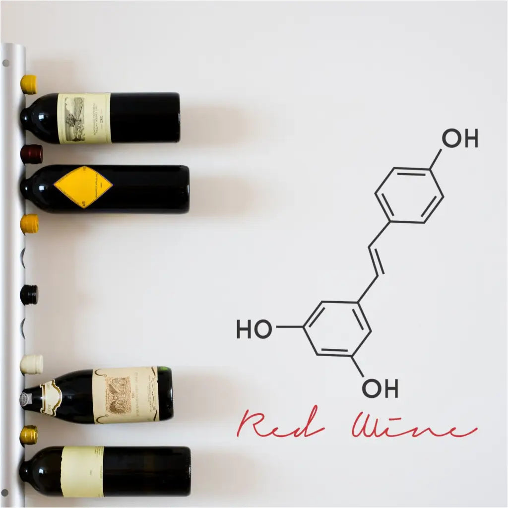 Red Wine Molecular Organic Chemistry Design Wall Art Decal for Home or Restaurant / bar decorating.