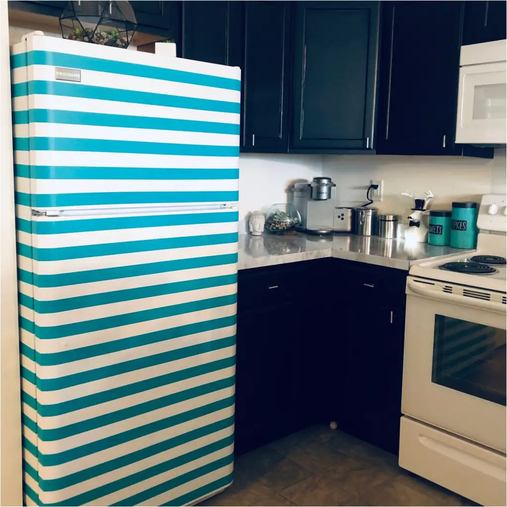 Refrigerator Stripes | Easy To Install & Removable Vinyl Decor Hack