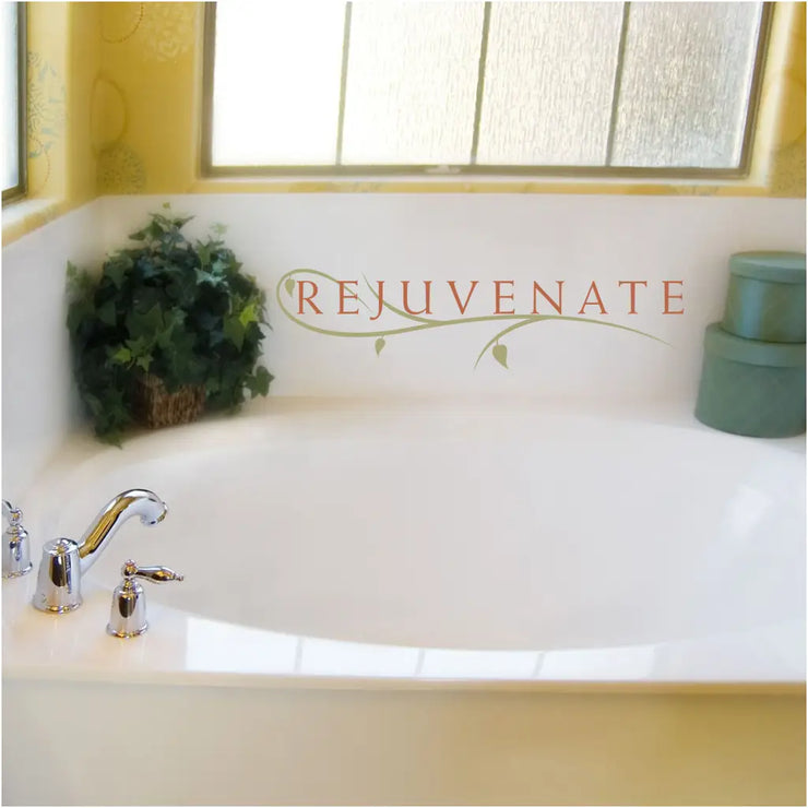 REJUVENATE - large vinyl wall decal that includes branch flourish by The Simple Stencil is an easy, and beautiful way to decorate your walls!