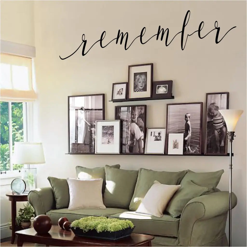 A beautiful scripted wall word decal art by The Simple Stencil to decorate your home and remember...