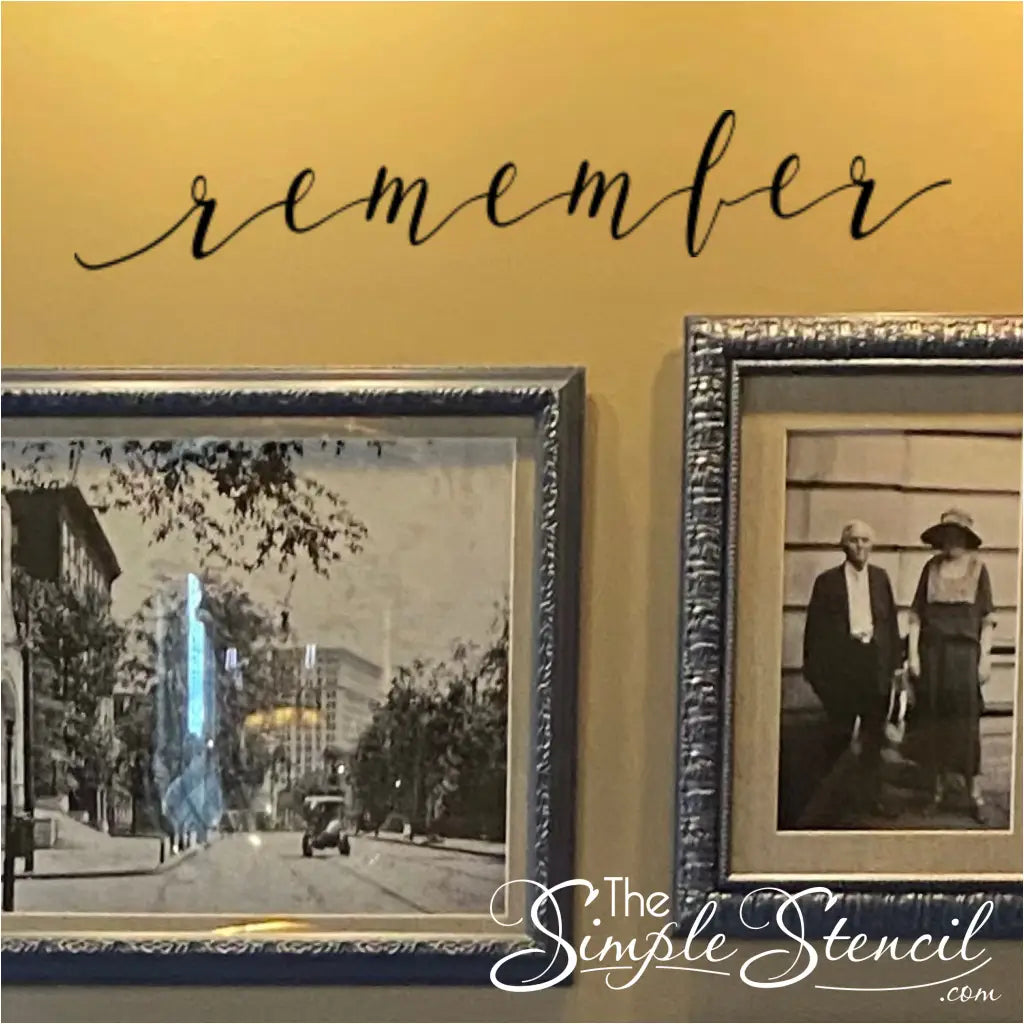 A sweet little decal to add to a remembrance picture wall or as a decoration during memorial day celebrations. Easy to install decals by The Simple Stencil.