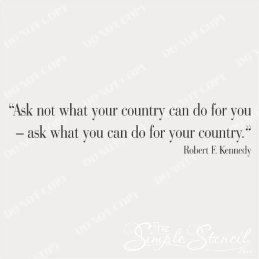 Inspirational Robert F. Kennedy quote wall decal for American homes and citizens.