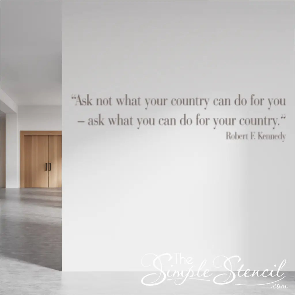 Robert F. Kennedy quote wall art in a government building or civic center.
