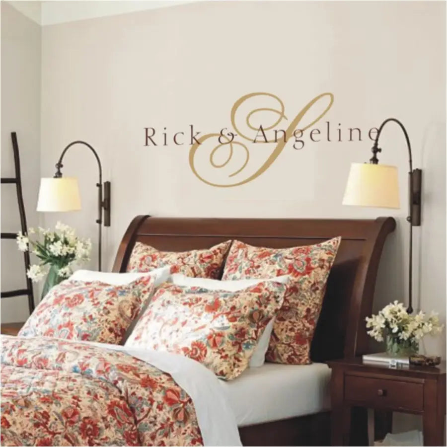 Romantic Script Initial Name Monogram