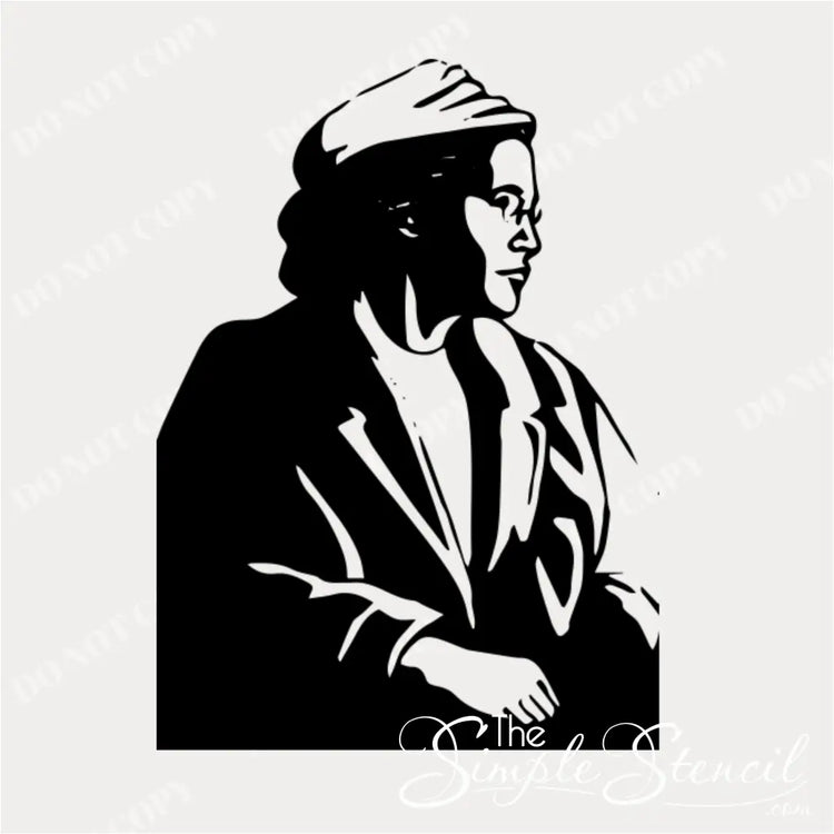 close up of silhouette wall decal of rosa parks profile for display in school settings, history classrooms or during black history month
