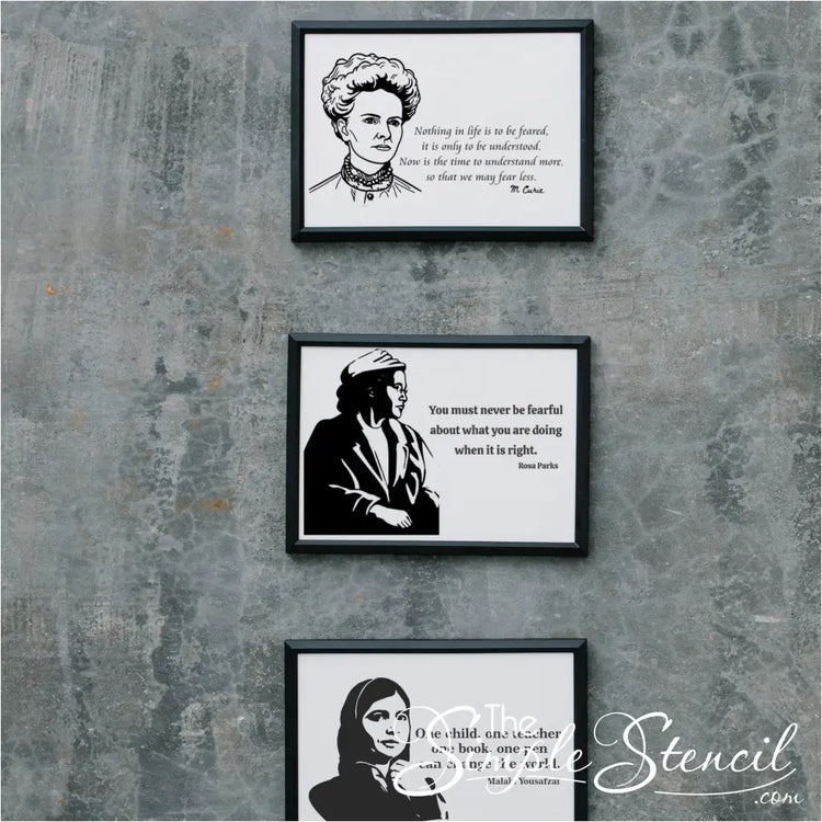 Rosa Parks poster print in a community center: The Rosa Parks poster on a wall in a community center beside other famous women in history, promoting equality and encouraging civic engagement.