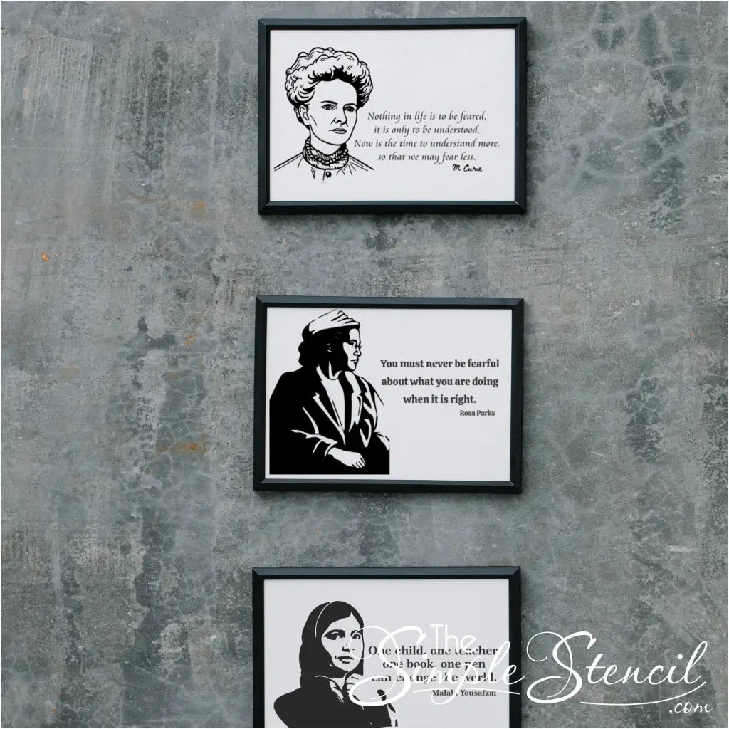 Rosa Parks poster print in a community center: The Rosa Parks poster on a wall in a community center beside other famous women in history, promoting equality and encouraging civic engagement.