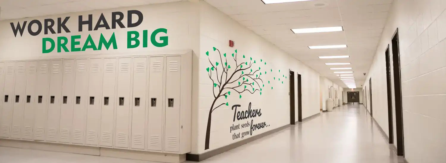 Large School and Library Wall Art & Decor using Premium wall decals by The Simple Stencil - Affordable DIY install makes our decals affordable, 100% satisfaction guarantee and school purchase orders accepted.