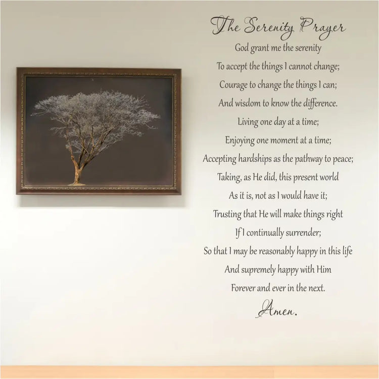 Serenity Prayer Wall Stencil Decal | Full Version