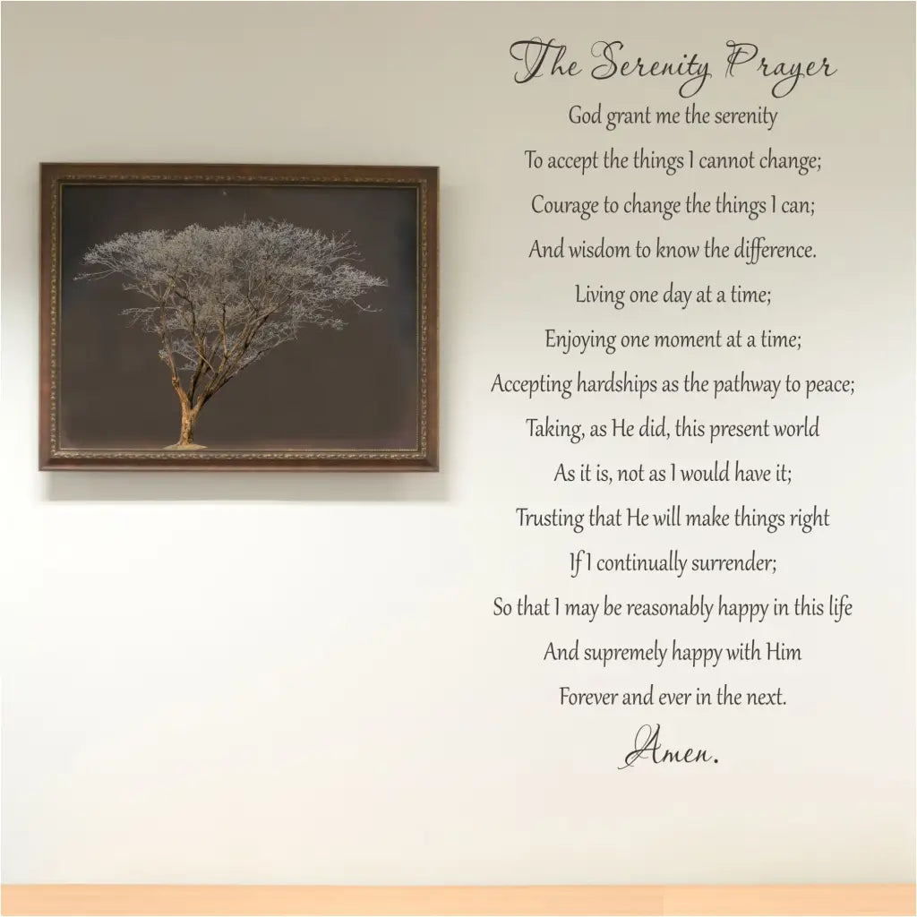 Serenity Prayer Wall Stencil Decal | Full Version