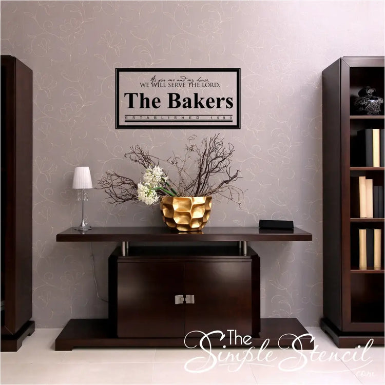 Serve The Lord Family Name Wall Monogram