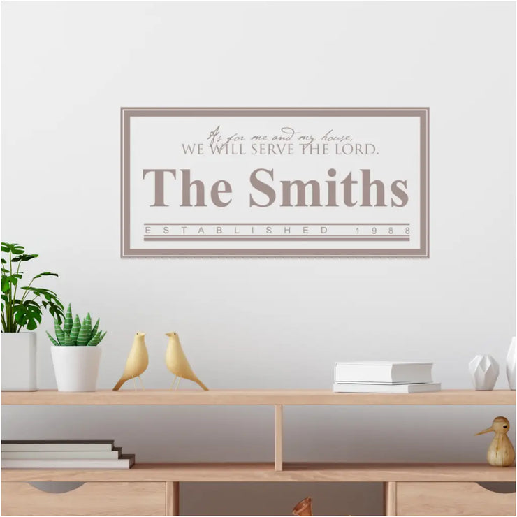 Serve The Lord Family Name Wall Monogram