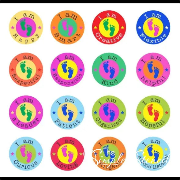 Set Of 15 Elementary School Social Distancing Floor Decals 11 - Bright Colors
