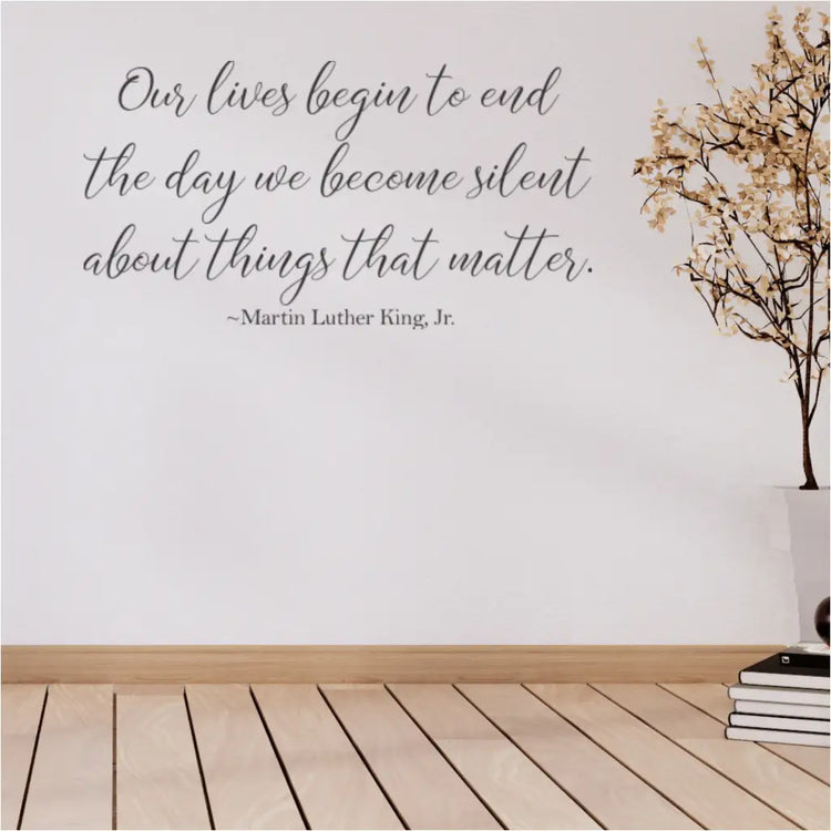 Inspirational vinyl lettering for wall or window, featuring MLK Jr. quote perfect for MLKDay or BlackHistoryMonth