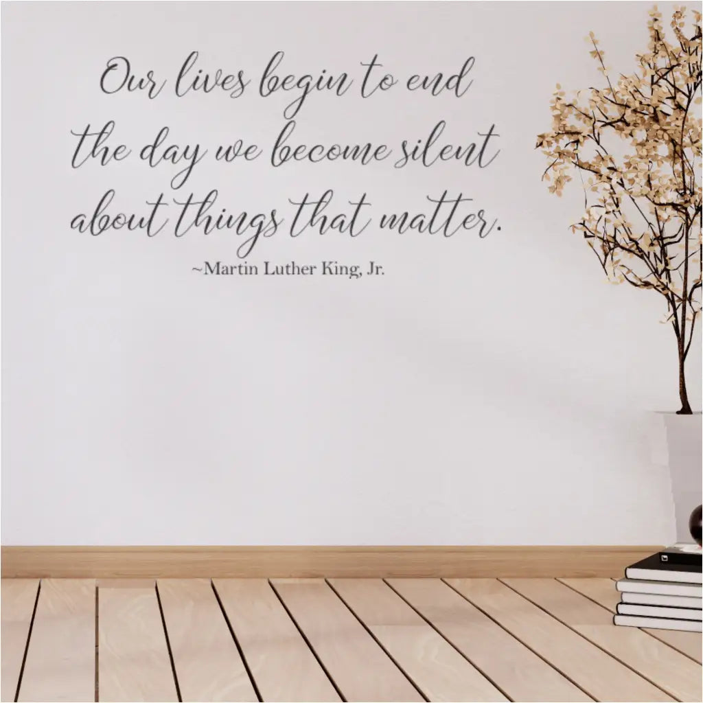 Inspirational vinyl lettering for wall or window, featuring MLK Jr. quote perfect for MLKDay or BlackHistoryMonth