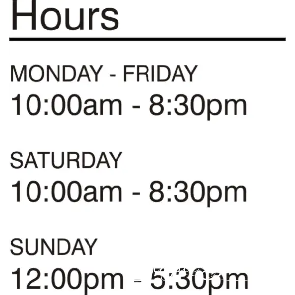 Simple Business Hours Vinyl Decal