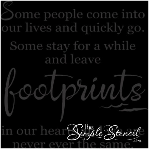Some People Leave Footprints Etc.